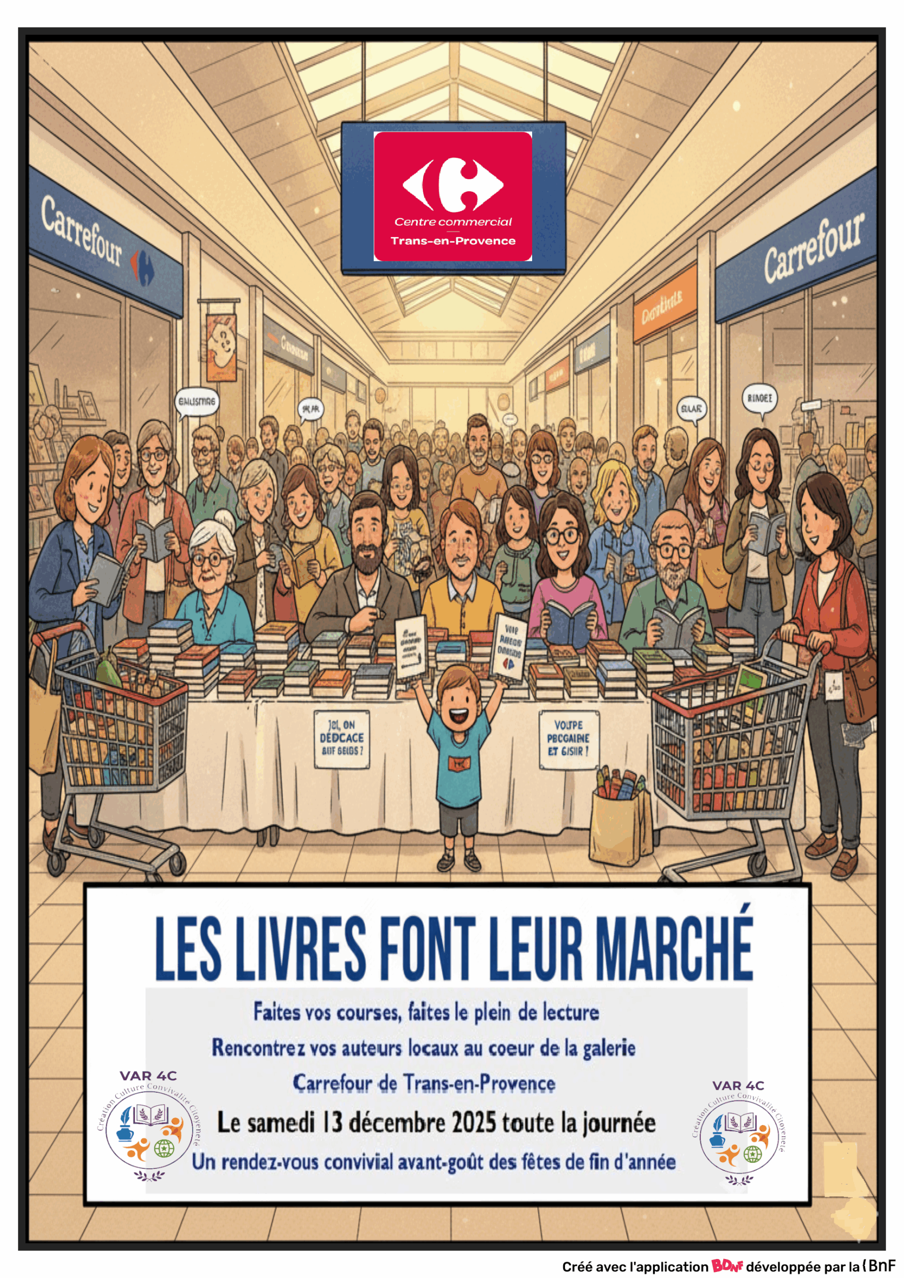 Les livres font leur marché. Samedi 13 décembre toute la journée. Présence d'auteurs locaux. Par l'association Var4C.