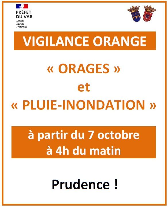 vigilance orange orages et pluie-inondation. Mercredi 7 octobre à partir de 4h du matin. Prudence !