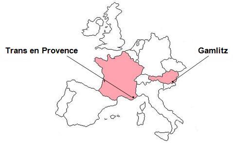 Situations géographiques de Trans en Provence et Gamlitz