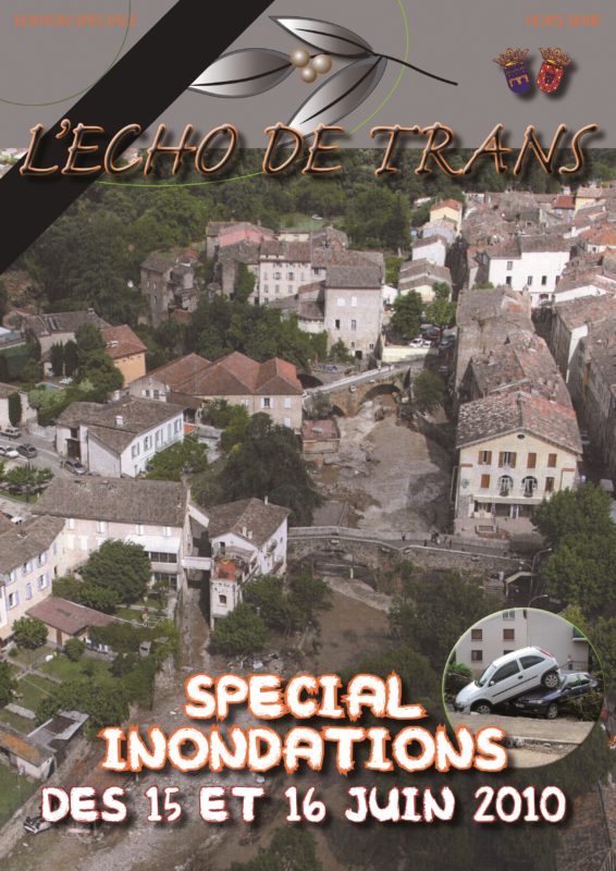 Couverture du magazine municipal Echo de Trans édition spéciale inondations 2010