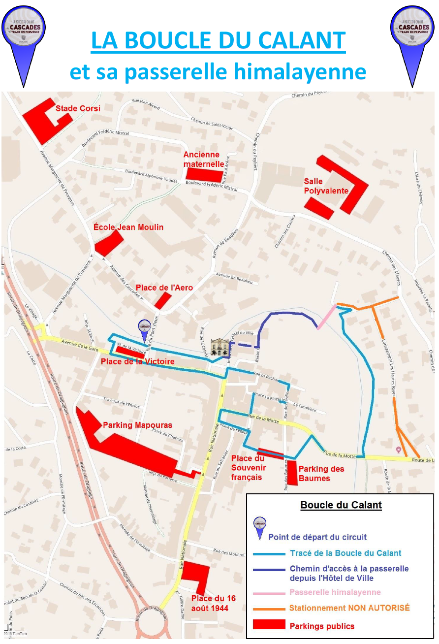 Carte de la Boucle du calant et sa passerelle himalayenne