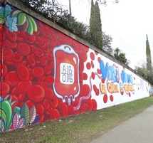 Inauguration de la fresque sur le don du sang