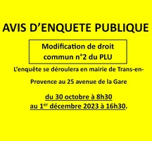 Avis d’enquête publique – Modification de droit commun n°2 du PLU