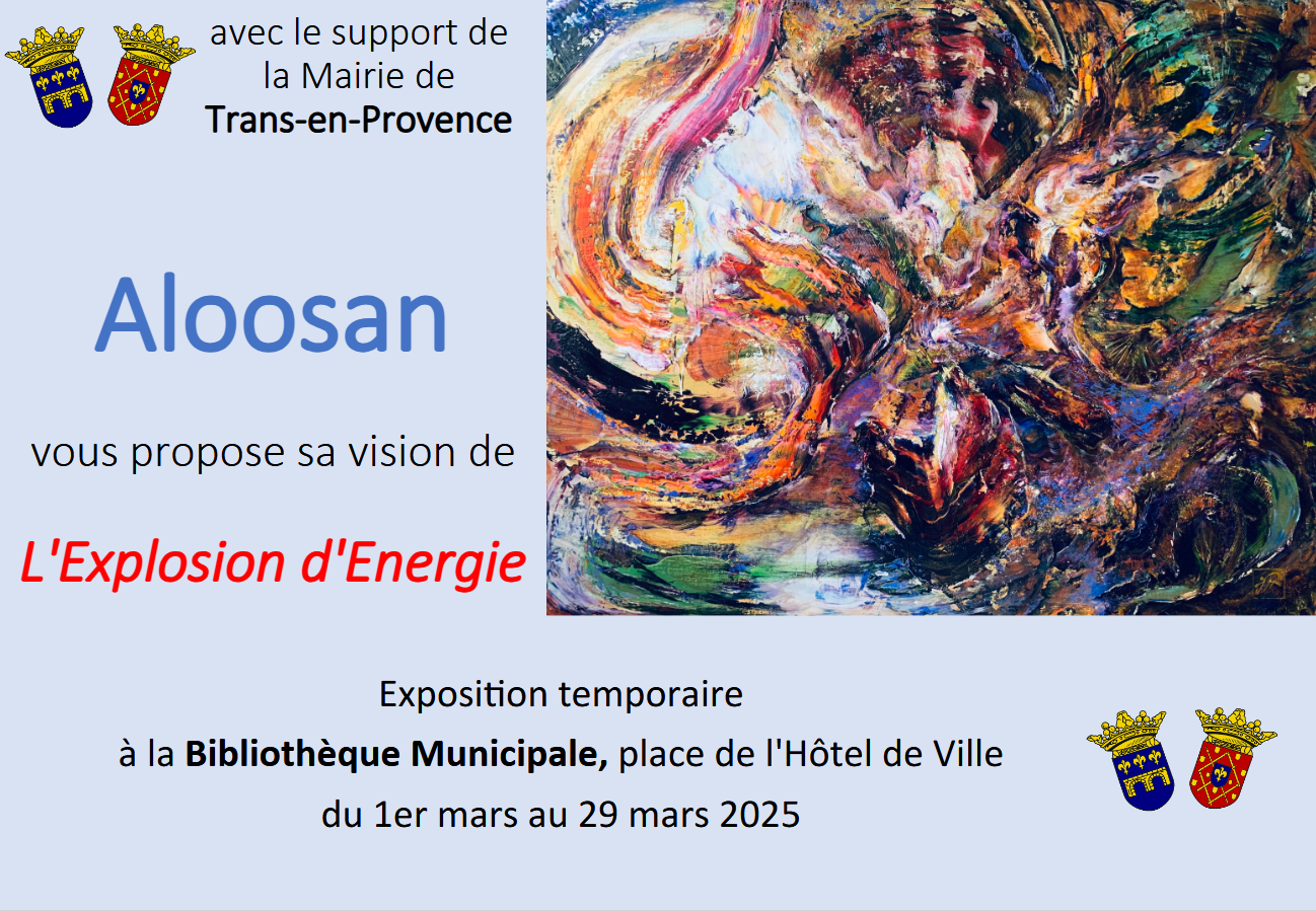 Expostion "L'explosion d'énergie" par Aloosan. Du 1er au 29 mars, à la bibliothèque municipale.