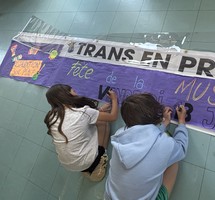Une banderole créée par les enfants pour la fête de la musique