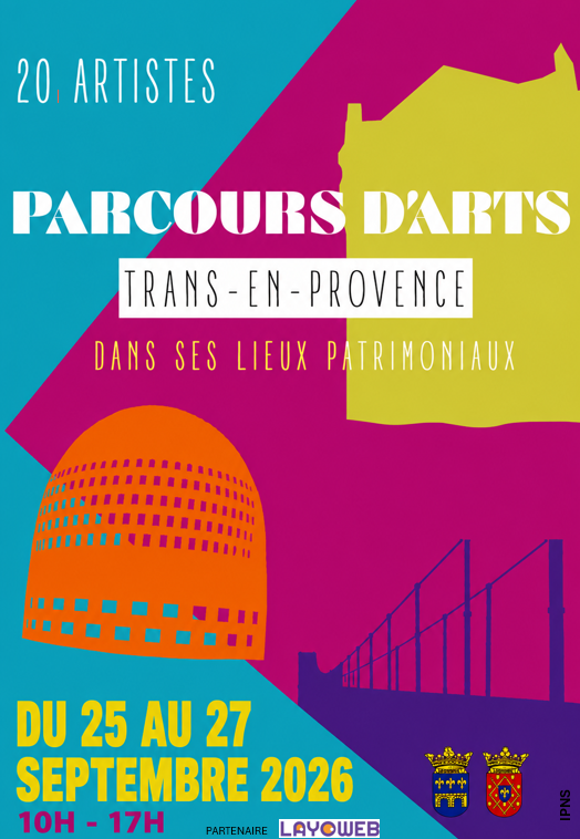 Parcours d'Arts. Du 25 au 27 septembre. expositions d’artistes dans les lieux patrimoniaux de la commune, et ateliers artistiques ouverts à tous.
